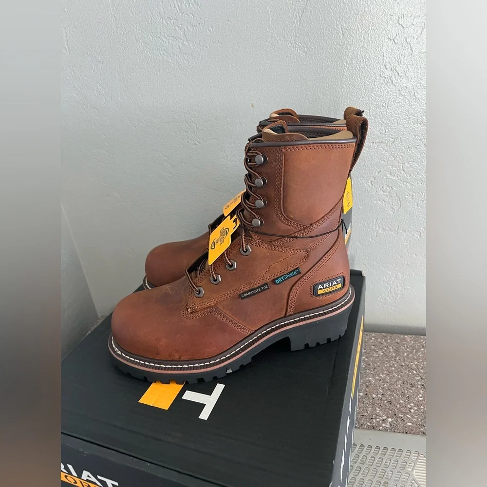 ARIAT mens Logger Shock Shield Waterproof Composite Toe Work Boot